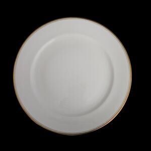 Set of 2 Meito China Hand Painted Japan White Gold Rim Dinner Plates